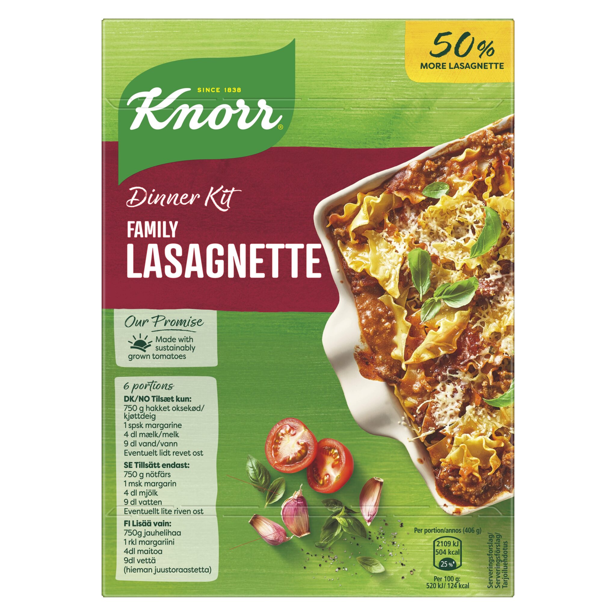 KNORR Pastar. Family Lasagnette 5x335g