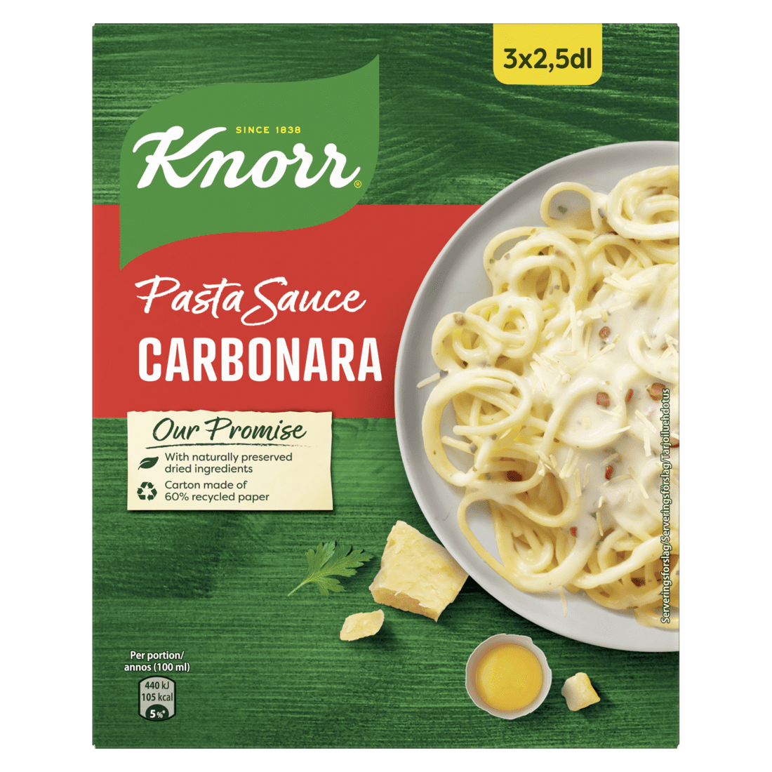 $KNORR Pastasósa Carbonara 3pk 12x27g