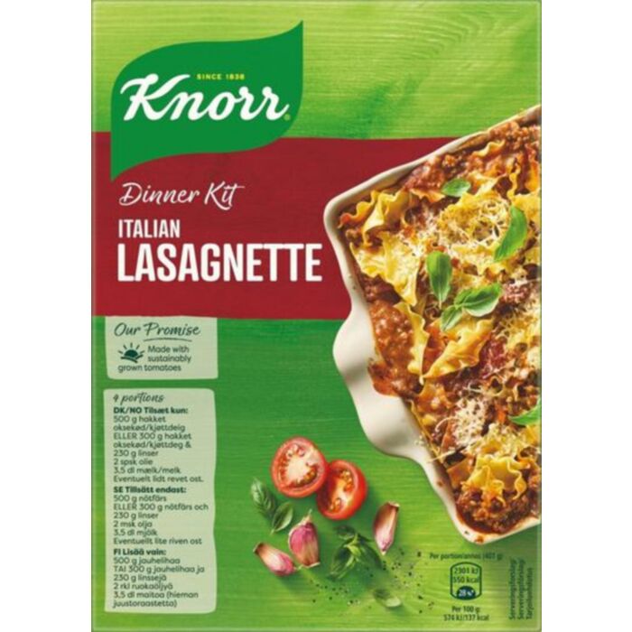 KNORR Pastaréttur Lasagnette 6x270g