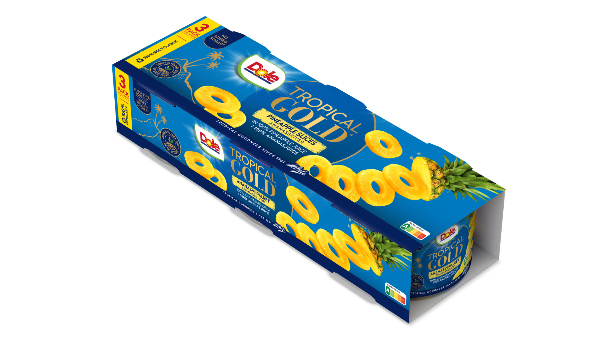 DOLE Ananas Gold sneiðar 1/4 dós. 8x(3x227g)..