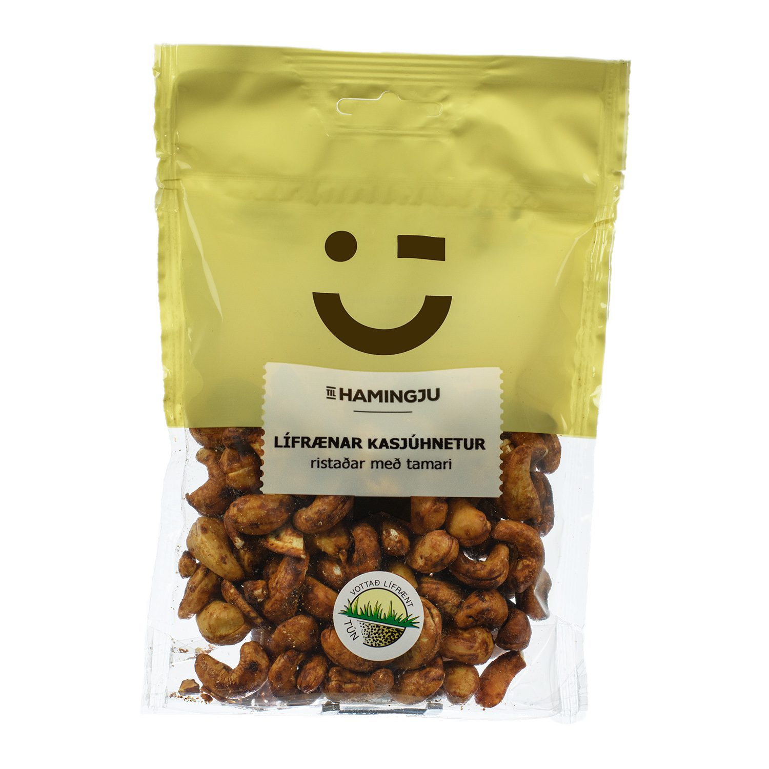 TIL HAMINGJU Kasjúhnetur Tamari Lífr Zip 16x150g