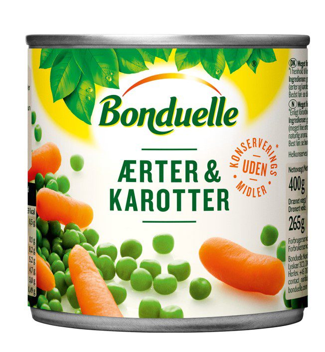 BONDUELLE Gulrætur & grænar baunir 12x400g