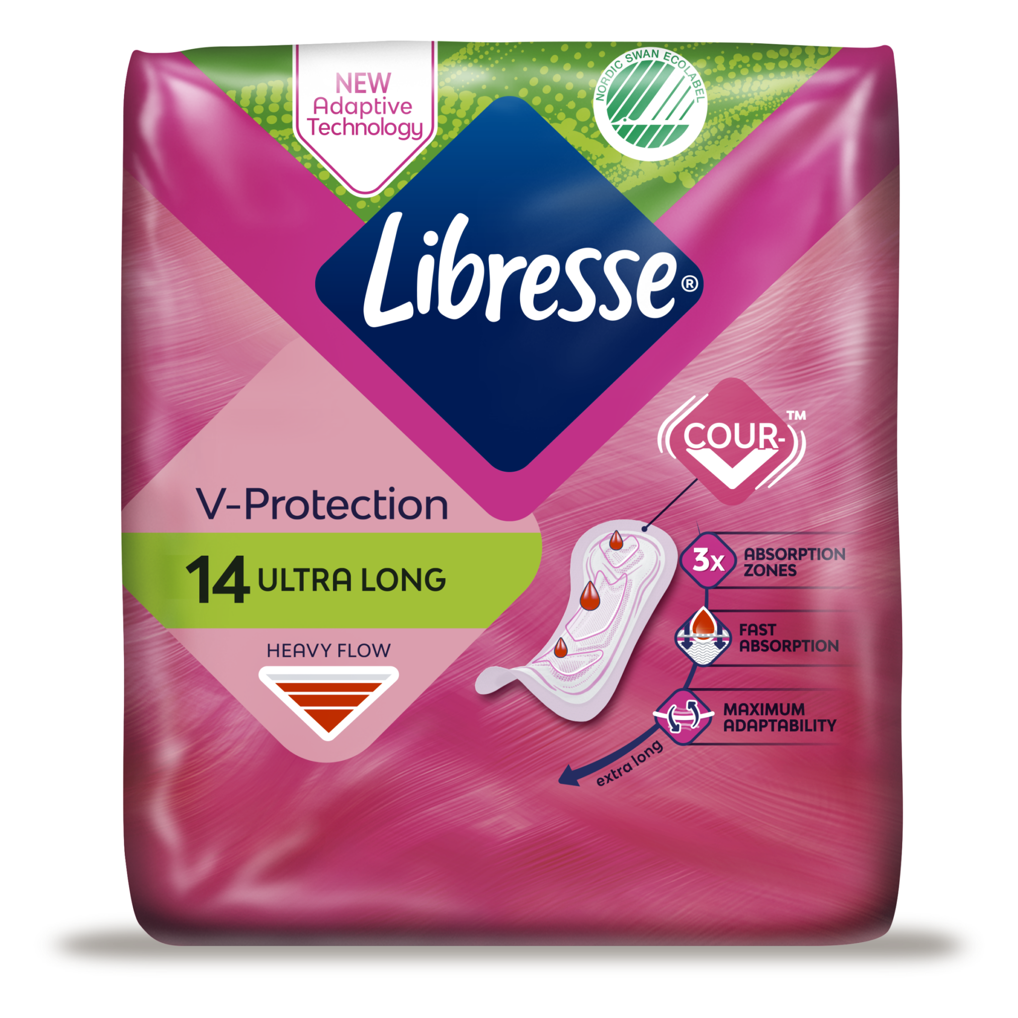 LIBRESSE dömubindi Ultra Long 16×14