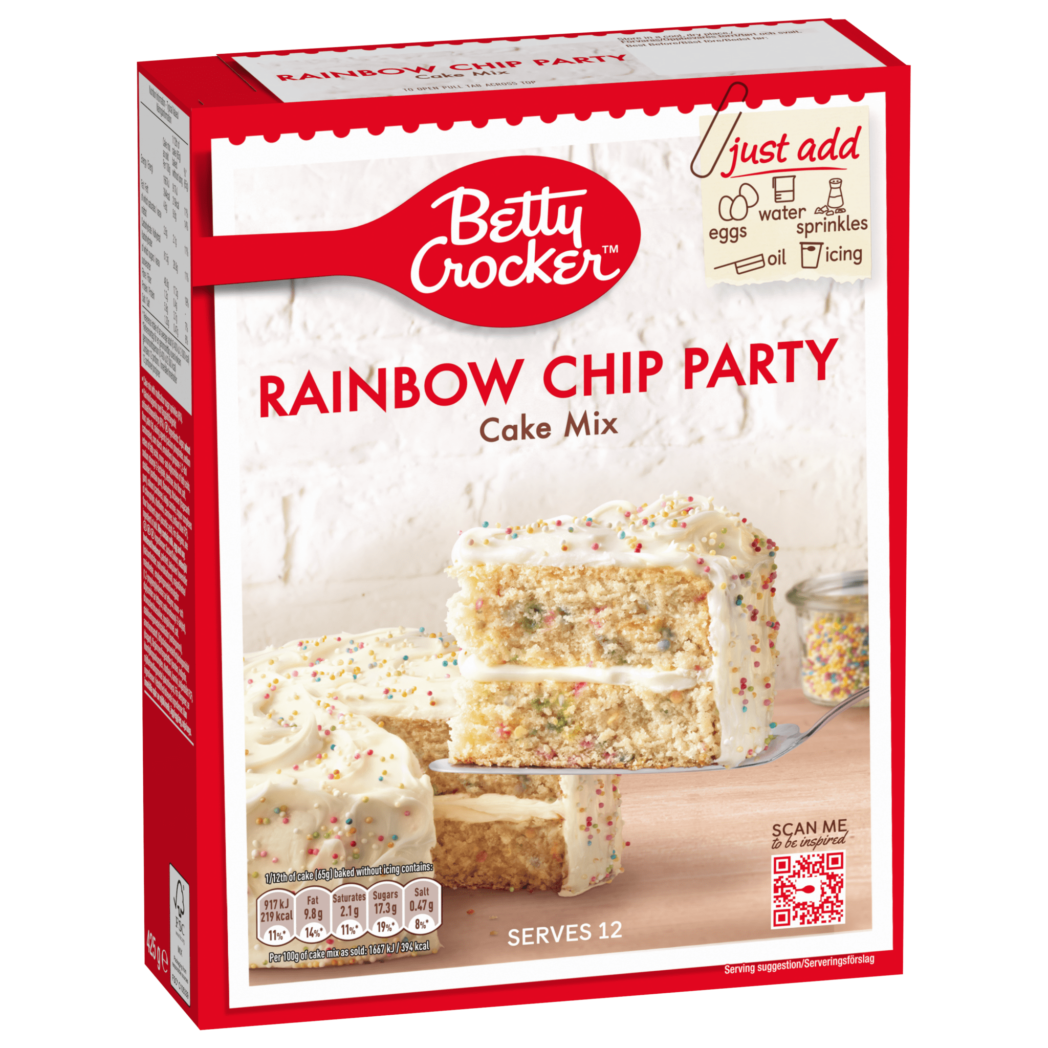 BC Rainbow Chip Party Cake 6x425g