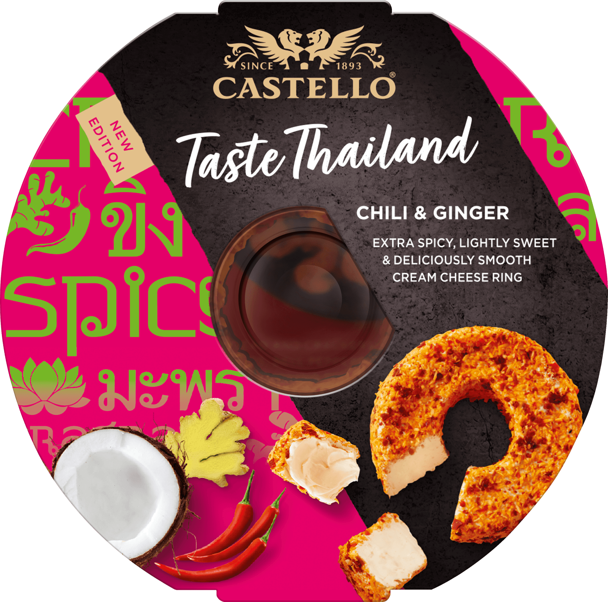 Castello Rjómaostur Taste Thailand Chili og Engifer 10x125g