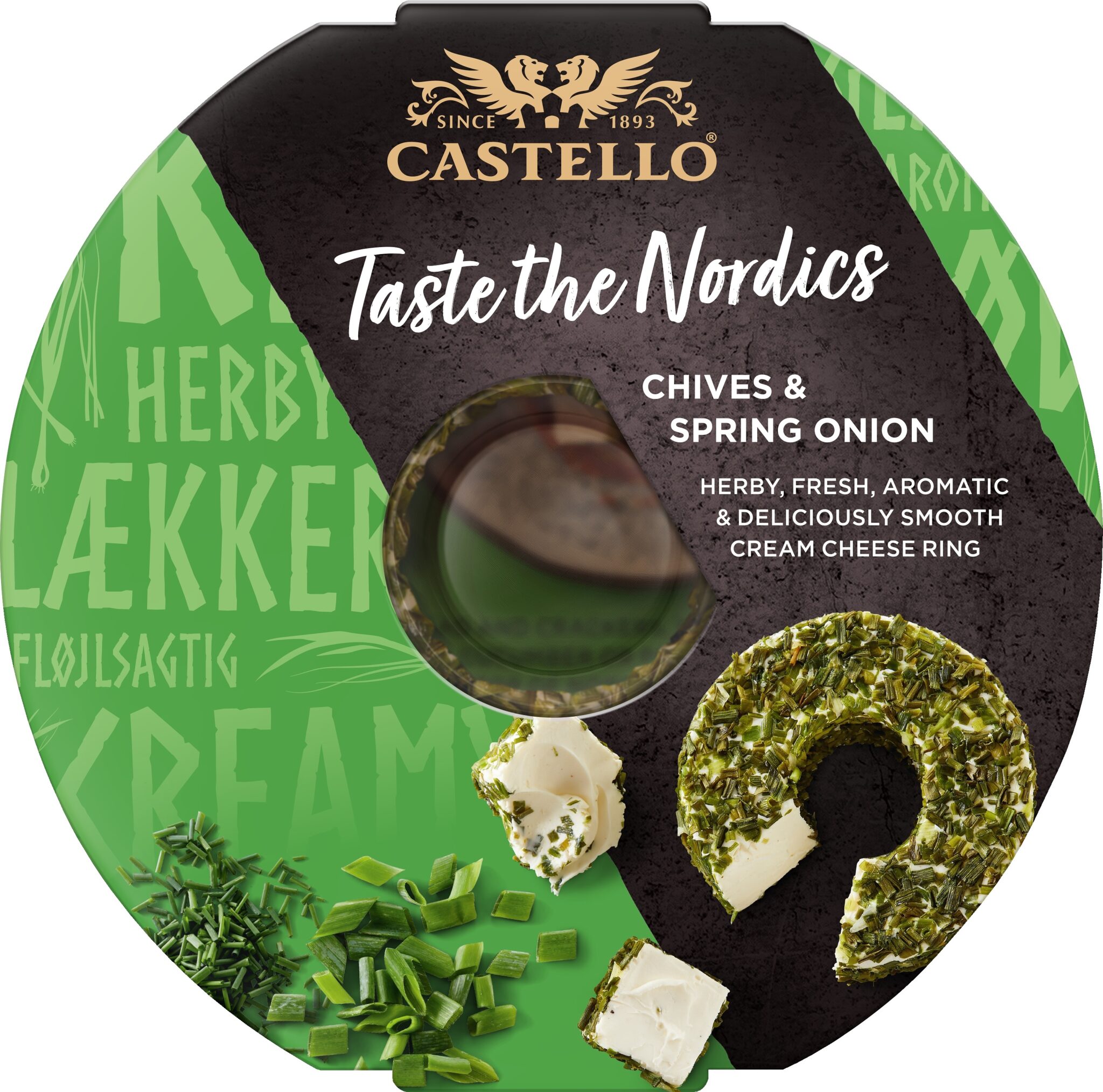 Castello Rjómaostur Taste Nordics Graslaukur og Vorlaukur 10x125g